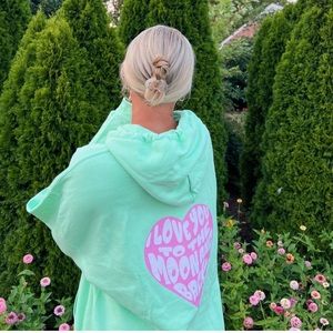 Faded Moon - I Love You to the Moon and Back Hoodie- Mint